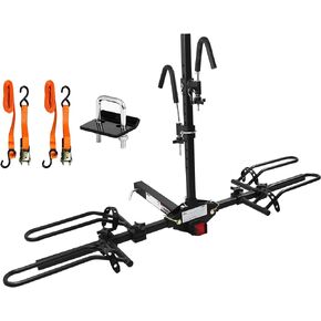 MaxxHaul 50932 Hitch Mount Bike Rack Platform Style 2-Bike Rack for Cars Trucks SUVs Minivans with Hitch Tightener
