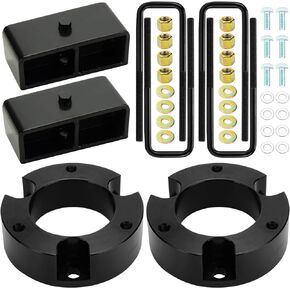 AEagle F3" & R2" Leveling Lift Kit for 2005-2023 Tacoma(6 lugs), Front & Rear Forged Aluminum Strut Spacers and Lift Blocks.