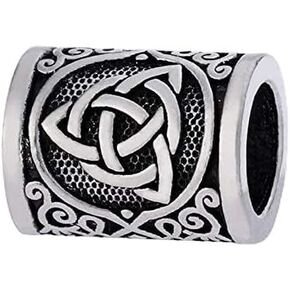 Viking Beard Beads Hair Beads-Viking Hair Beads for Men DIY Beads Celtic Knot Rosary Beads Bearded Ring Irish Beard Beads Large Viking Beard Beads Metal Beads (3pcs Celtic Knot Beads)