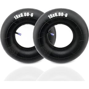15x6.00-6" Replacement Inner Tubes(2 Pack) with TR-13 Straight Valve Stem,For Lawn Mower Go Karts Golf Carts,for Yard Tractors, Wheelbarrows, ATVs, and More