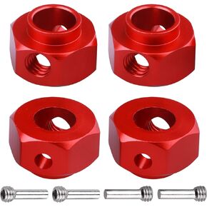 Aluminum 12mm Hex Wheel Hubs Spacers 6mm Extension Hex Drive Adapter for Traxxas TRX4 TRX4 1/10 RC Crawler Car, Anodized (Set of 4) (Silver)