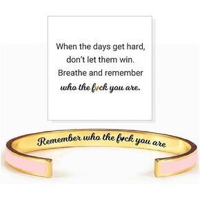 Remember Who The F You Are Bracelet Dont Let The Hard Days Win Bracelet Motivational Bracelet for Women Braided String Inspirational Gifts for Girls
