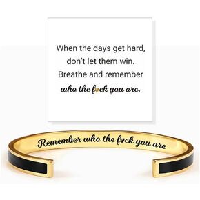Remember Who The F You Are Bracelet Dont Let The Hard Days Win Bracelet Motivational Bracelet for Women Braided String Inspirational Gifts for Girls