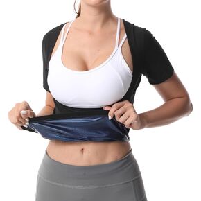 Sauna Suit for Women Weight Loss Waist Trainer Sauna Shirt Sweat Suit Sweat Vest Workout Fitness Body Shaper
