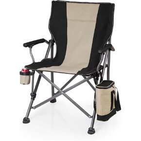 مبرد تخييم من PICNIC TIME، شاطئ شديد التحمل، كرسي قابل للطي في الهواء الطلق، مقاس واحد، أسود، سعة وزن XX-Large-500 lb