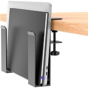WYYHAA Adjustable Desk Side Laptop Mount, No Drill Desk Side Storage Organizer, Metal Hanging Notebooks Desk Holder Punch-Free Clamp on for MacBook Pro, Documents with Anti-Scratch Silicone