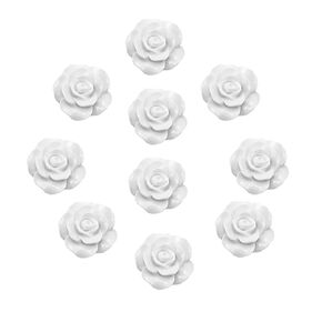 10 Pcs Rose Flower Brooches Women Jewelry Resin Flower Bridal Badge Pins Wedding Party Accessory (yellow)