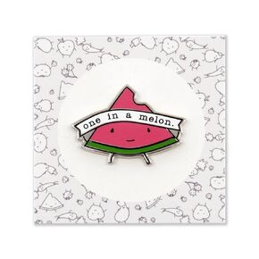 One in a Melon Hard Enamel Silver Pin