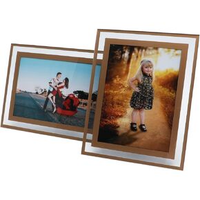6"×8" Silver Glass Picture Frame, Crystal, 2 Pack, Tabletop Photo Frame, Vertical or Horizontal, Classy For Valentine's Day, Anniversary, Birthday or Wedding