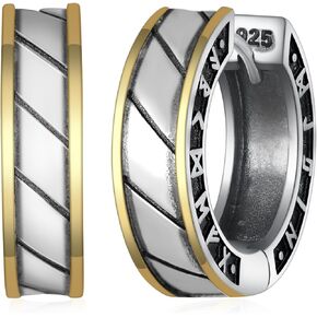 Viking Earrings Men 925 Sterling Silver Mens Hoop Earrings Viking Jewelry Gifts for Men Women