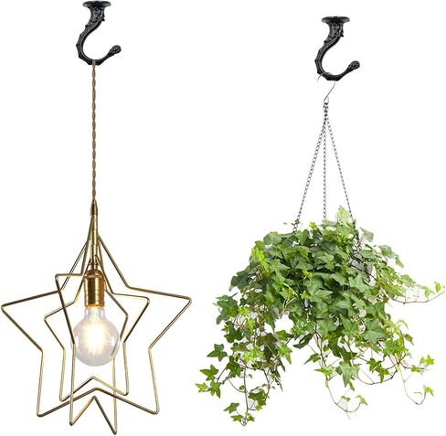Eilumduo 65mm/2.6" Ceiling Hooks - Heavy Duty Swag Hook with Steel Screws Bolts and Toggle Wings for Hanging Plants Ceiling Installation Cavity Wall Fixing Black - (2 Sets) in Kuwait