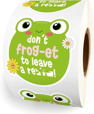 500pcs Leave a Review Stickers Roll,Cute Frog Small Business Stickers,Funny Thank You Stickers,Handmade Stickers,Happy Mail Envelopes Seal Packaging Stickers in Saudi Arabia