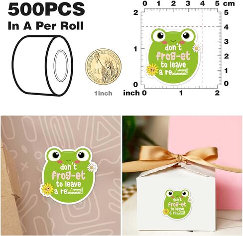 500pcs Leave a Review Stickers Roll,Cute Frog Small Business Stickers,Funny Thank You Stickers,Handmade Stickers,Happy Mail Envelopes Seal Packaging Stickers in Saudi Arabia