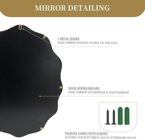 ironsmithn Wall Mirror Mounted Round Decorative Mirrors Circle (29.5" x29.5") in Kuwait