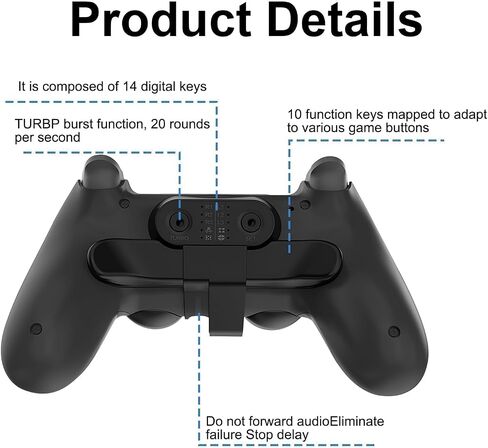 مجاذيف Jawfait لوحدة تحكم PS4، مرفق توسيع زر خلفي مريح، ذاكرة توصيل وتشغيل وملحقات ألعاب وظيفة TURBO مناسبة للمبتدئين والمتحمسين للألعاب in Saudi Arabia