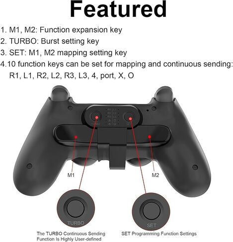 مجاذيف Jawfait لوحدة تحكم PS4، مرفق توسيع زر خلفي مريح، ذاكرة توصيل وتشغيل وملحقات ألعاب وظيفة TURBO مناسبة للمبتدئين والمتحمسين للألعاب in Saudi Arabia