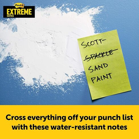 Post-it Extreme Notes, Stop Re-Work on The Job, Works in 0-120 Degrees Fahrenheit, 100X The Holding Power, Green, Orange, Mint, Yellow, 3 in x 3 in, 12 Pads/Pack, 45 Sheets/Pad (EXTRM33-12TRYX) in Saudi Arabia