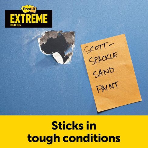 Post-it Extreme Notes, Stop Re-Work on The Job, Works in 0-120 Degrees Fahrenheit, 100X The Holding Power, Green, Orange, Mint, Yellow, 3 in x 3 in, 12 Pads/Pack, 45 Sheets/Pad (EXTRM33-12TRYX) in Saudi Arabia