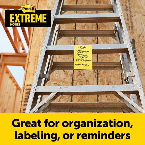 Post-it Extreme Notes, Stop Re-Work on The Job, Works in 0-120 Degrees Fahrenheit, 100X The Holding Power, Green, Orange, Mint, Yellow, 3 in x 3 in, 12 Pads/Pack, 45 Sheets/Pad (EXTRM33-12TRYX) in Saudi Arabia