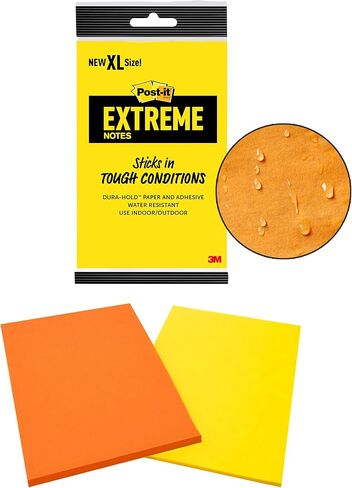 Post-it Extreme Notes, Stop Re-Work on The Job, Works in 0-120 Degrees Fahrenheit, 100X The Holding Power, Green, Orange, Mint, Yellow, 3 in x 3 in, 12 Pads/Pack, 45 Sheets/Pad (EXTRM33-12TRYX) in Saudi Arabia