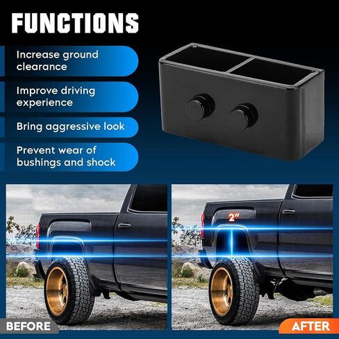 2 ''الخلفي رفع كتلة التسوية رفع مجموعات صالح لفورد F150 F-150 2004 2005 2006 2007 2008 2009 2010 2011 2012 2013 2014 2015 2016 2017 2018 2019 2020 مع اضافية طويلة ورقة مربعة الربيع U البراغي in Saudi Arabia