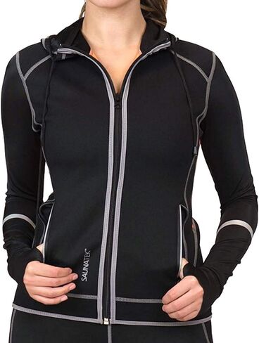 Women's Sauna Sweat Suit Paneled Hooded Jacket for Exercise and Heat Training, Neoprene in Saudi Arabia