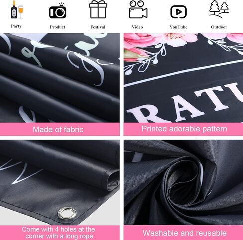 Sumind Graduation Backdrops for Photoshoot, Congratulation Backdrop Fabric Floral Chalkboard Congrats Photography Background Grad Backdrop for Graduation Prom Party Decor Photo, 70.9 x 70.9 Inch in Saudi Arabia