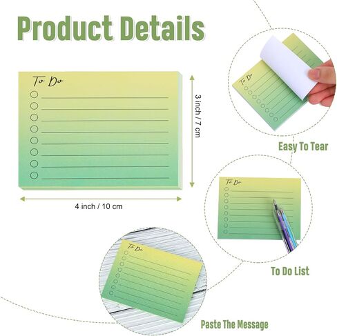EOOUT 10 Pack Lined Sticky Notes, 500 Sheets to Do List Sticky Notes with Line, 3x4 Inches Self-Stick Notes, Square Sticky Notes for Office, Home, School, Meeting in Saudi Arabia
