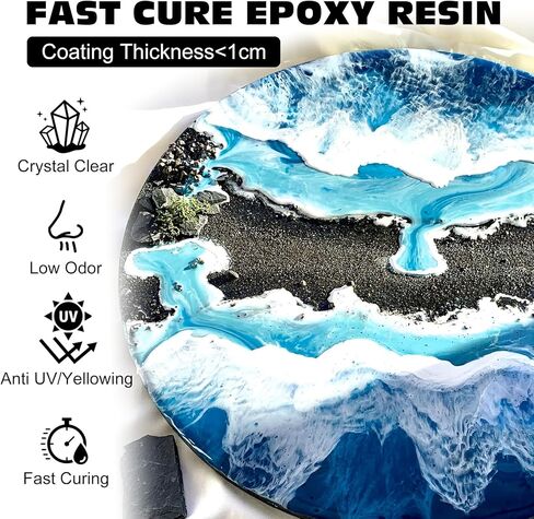 راتنجات إيبوكسي سريعة المعالجة - 86 أونصة 4 ساعات من ترقية القالب من الراتنج الشفاف الكريستالي، راتنجات صب خالية من الفقاعات لفن الراتنج DIY، الأكواب، الطلاء، المجوهرات، مع حبر الراتنج، الصبغة، الميكا، اللامع، رقائق الرقائق المعدنية in Kuwait