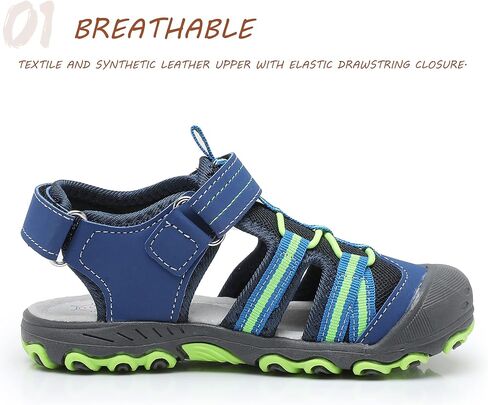 صندل رياضي للأولاد والبنات - صنادل للأطفال مع مصد واقٍ لأصابع القدم (الأطفال الصغار/الأطفال الصغار) in Kuwait