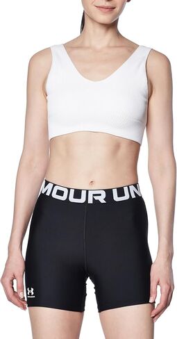 شورت متوسط ​​الطول من Under Armour HeatGear Authentics أسود/أبيض XS (الولايات المتحدة 0-2) in Saudi Arabia