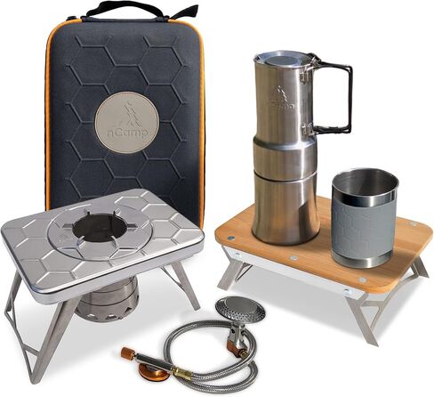 nCamp 4 Piece Outdoor Camping Cooking Stove Prep Surface Set with Carrying Case for Hiking and Backpacking in Kuwait