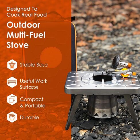 nCamp 4 Piece Outdoor Camping Cooking Stove Prep Surface Set with Carrying Case for Hiking and Backpacking in Kuwait