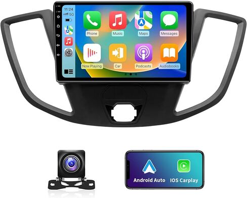 راديو ستيريو للسيارة 4 جيجابايت + 32 جيجابايت Android13 مطور لراديو Ford Transit Tourneo Custom 2013-2019، شاشة لمس IPS عالية الدقة 9.2 بوصة مع CarPlay اللاسلكي وAndroid Auto 5.0 Bluetooth FM RDS GPS in Kuwait