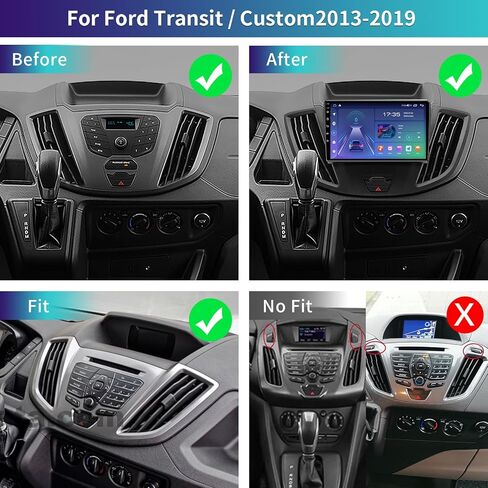 راديو ستيريو للسيارة 4 جيجابايت + 32 جيجابايت Android13 مطور لراديو Ford Transit Tourneo Custom 2013-2019، شاشة لمس IPS عالية الدقة 9.2 بوصة مع CarPlay اللاسلكي وAndroid Auto 5.0 Bluetooth FM RDS GPS in Kuwait