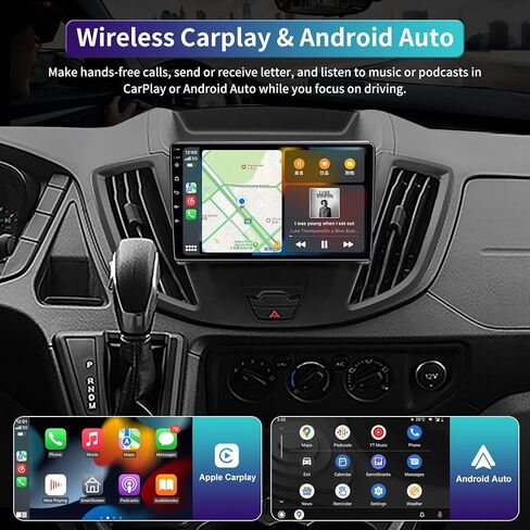 راديو ستيريو للسيارة 4 جيجابايت + 32 جيجابايت Android13 مطور لراديو Ford Transit Tourneo Custom 2013-2019، شاشة لمس IPS عالية الدقة 9.2 بوصة مع CarPlay اللاسلكي وAndroid Auto 5.0 Bluetooth FM RDS GPS in Kuwait