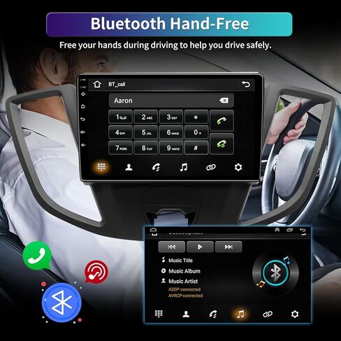 راديو ستيريو للسيارة 4 جيجابايت + 32 جيجابايت Android13 مطور لراديو Ford Transit Tourneo Custom 2013-2019، شاشة لمس IPS عالية الدقة 9.2 بوصة مع CarPlay اللاسلكي وAndroid Auto 5.0 Bluetooth FM RDS GPS in Kuwait