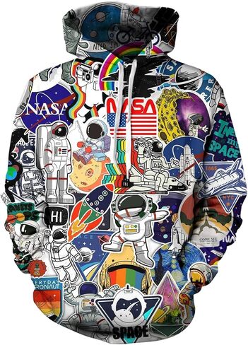 Men's Novelty Hoodie Long Sleeves 3D printing trendy Sweatshirt Pullover in Saudi Arabia