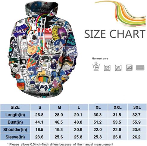 Men's Novelty Hoodie Long Sleeves 3D printing trendy Sweatshirt Pullover in Saudi Arabia