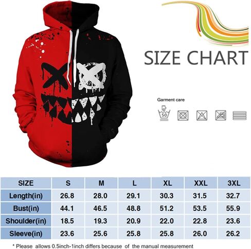 Men's Novelty Hoodie Long Sleeves 3D printing trendy Sweatshirt Pullover in Saudi Arabia