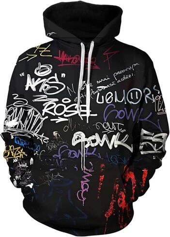 Men's Novelty Hoodie Long Sleeves 3D printing trendy Sweatshirt Pullover in Saudi Arabia