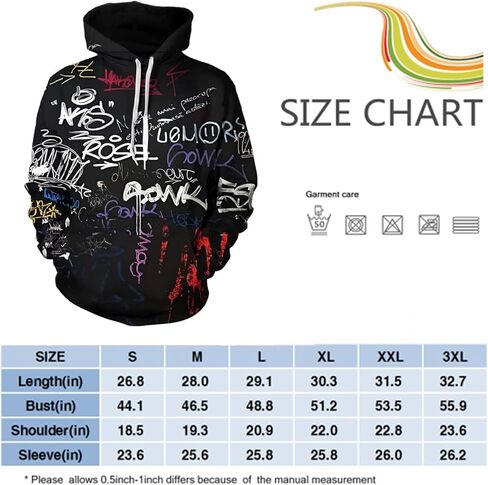 Men's Novelty Hoodie Long Sleeves 3D printing trendy Sweatshirt Pullover in Saudi Arabia