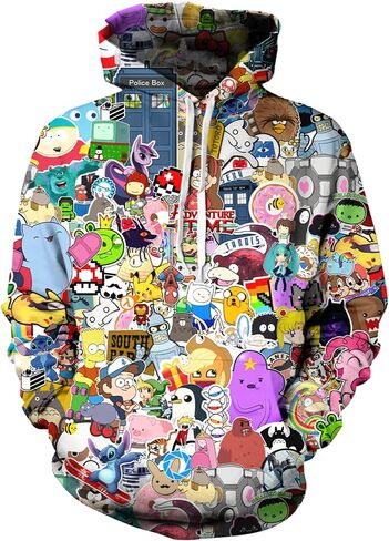 Men's Novelty Hoodie Long Sleeves 3D printing trendy Sweatshirt Pullover in Saudi Arabia
