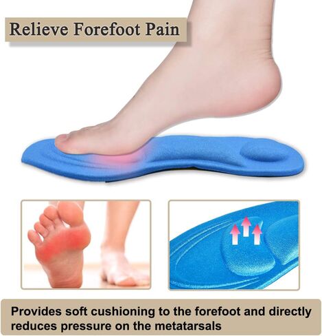 نعال داخلي للرجال، (زوجان)، حشوات أحذية إسفنجية مسامية خماسية الأبعاد، نعال داعمة للقوس، نعال التهاب اللفافة الأخمصية للقدم المسطحة، التهاب اللفافة الأخمصية، آلام القوس وتخفيف آلام القدم (مقاس الرجال 7-12) in Kuwait