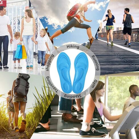 نعال داخلي للرجال، (زوجان)، حشوات أحذية إسفنجية مسامية خماسية الأبعاد، نعال داعمة للقوس، نعال التهاب اللفافة الأخمصية للقدم المسطحة، التهاب اللفافة الأخمصية، آلام القوس وتخفيف آلام القدم (مقاس الرجال 7-12) in Kuwait