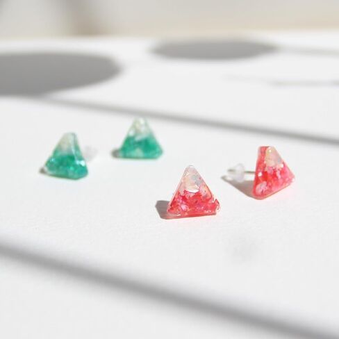 Mountain-like Ancient Cultural | 925 Sterling Silver Earrings Studs | Handmade Gift for Women Girls (Blue & Cyan) in Saudi Arabia