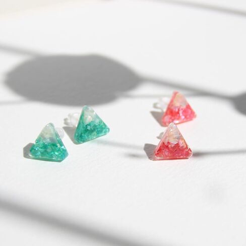Mountain-like Ancient Cultural | 925 Sterling Silver Earrings Studs | Handmade Gift for Women Girls (Blue & Cyan) in Saudi Arabia