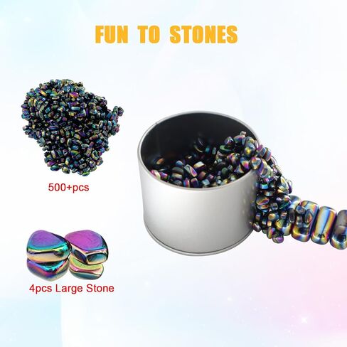 CZMAG Ferrite Magnetic Putty,Weak Magnetic Balls,Over 500pcs Mini Magnetic Stones with 4 Large Magnetic Rocks,Desk Toys for Office and Fidget Toys for Adults (Black)… in Saudi Arabia