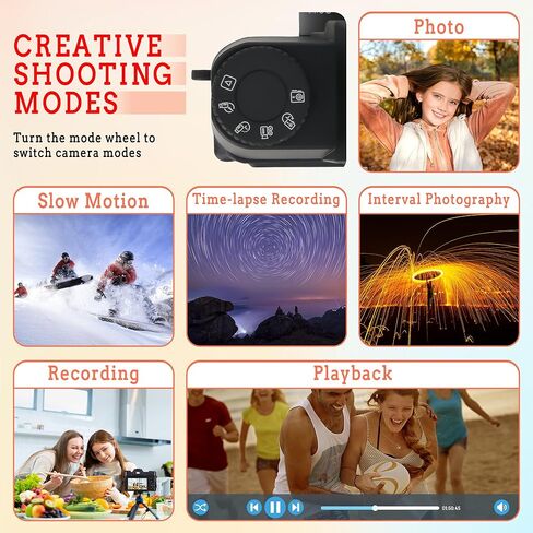 4K Digital Camera for Photography Autofocus, 48MP Vlogging Camera for YouTube with WiFi, 3-inch 180-degree Flip Screen, 16X Digital Zoom, 52mm Wide Angle & Macro Lens, 32GB TF Card and 2 Batteries in Kuwait