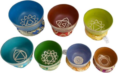 NHZ Chakra Healing Tibetan Singing Bowl Set of 7 for Meditation- Himalayan Singing bowls (Bronze) in Saudi Arabia